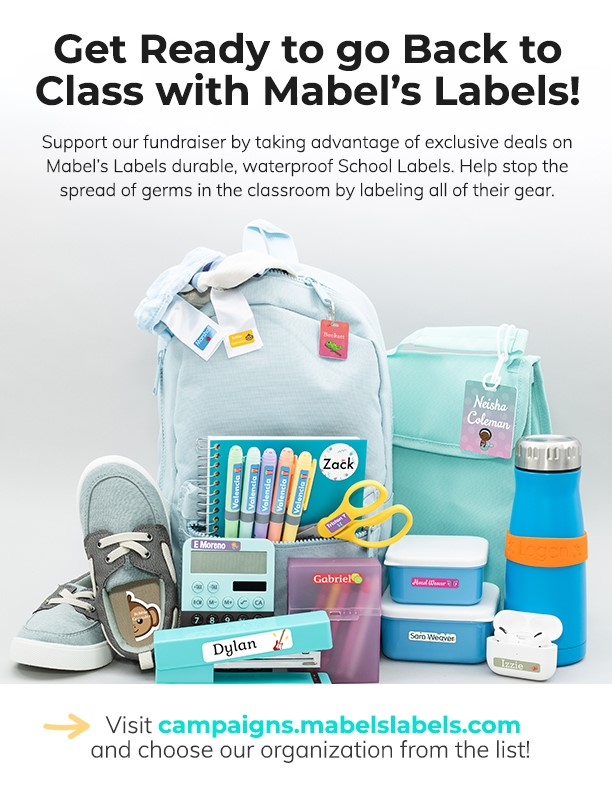 A school supplies and a backpackDescription automatically generated